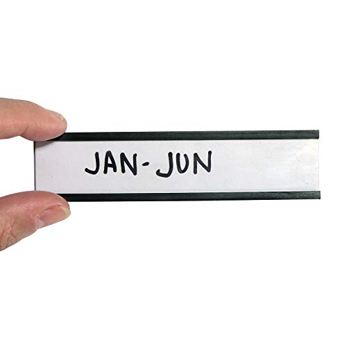 SmartSign Magnetic 'C' Channel Label Holders for Metal Racks and Shelves | 1" x 4" Pack of 25 - size: 1" x 4"