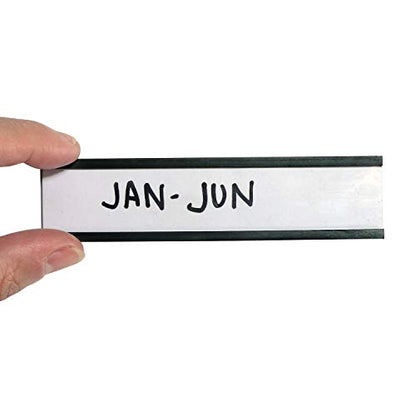 SmartSign Magnetic 'C' Channel Label Holders for Metal Racks and Shelves | 1" x 4" Pack of 25 - size: 1" x 4"