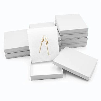 Cardboard Jewelry White Gift Boxes 10 Pack6x5×1 inches, its apply to displaying necklaces, rings, bracelets, earrings - color: White, size: 6 x 5 x 1 inches (Pack of 10)