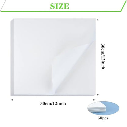 50PCS White Butcher Paper Sheets for Sublimation 12 x 12inch Butcher Paper for Smoking Grilling BBQ Heat Press Disposable - color: White