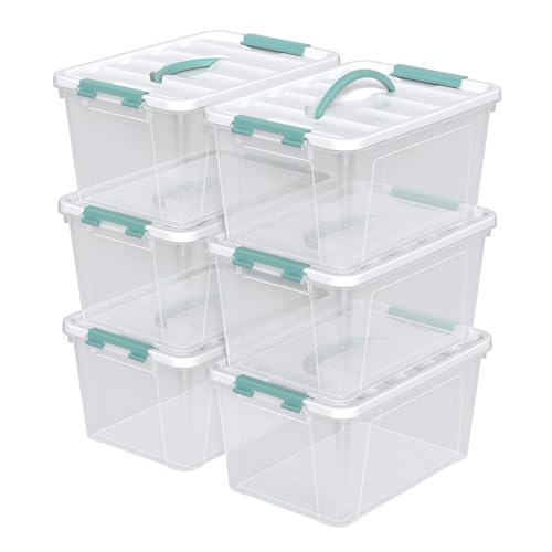 Zopnny 14-Qt Storage Bin with Lid, Stackable Latch Box with Handle, 6-Pack - size: 14 Quart