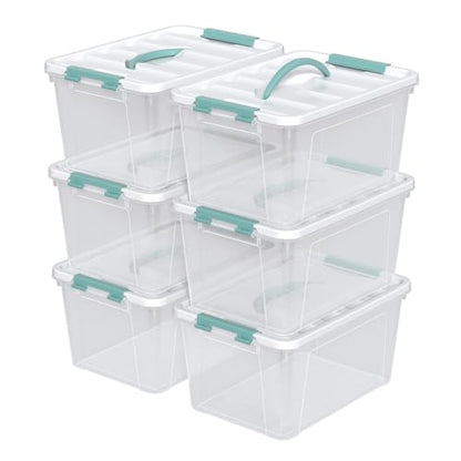 Zopnny 14-Qt Storage Bin with Lid, Stackable Latch Box with Handle, 6-Pack - size: 14 Quart