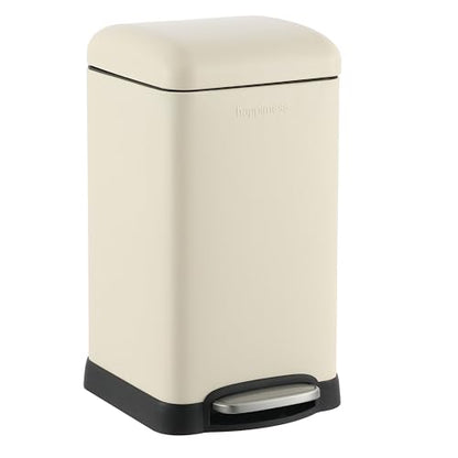 happimess Betty Retro Mini 3.2 Gal Step Trash Can, Limestone Beige - color: Limestone Beige