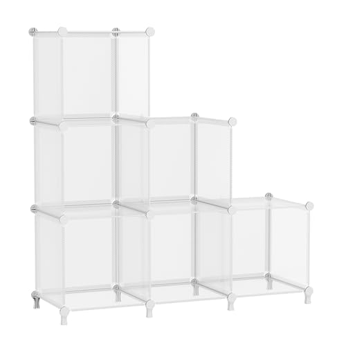 AWTATOS Cube Storage Organizer, Closet Organizers, 6 Cube Shelf, Clear - color: Translucent Twill