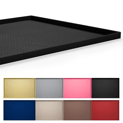 Hubulk Dog Feeding Mat,100% Waterproof Food Grade Silicone Pet Food and Water Bowl Placemat,Dishwasher, High Raised Edge to Prevent Spills,Nonslip Tray to Stop Messes on Floor (32"x24"x1.0", Black) - color: Black, size: 32"l X 24"w