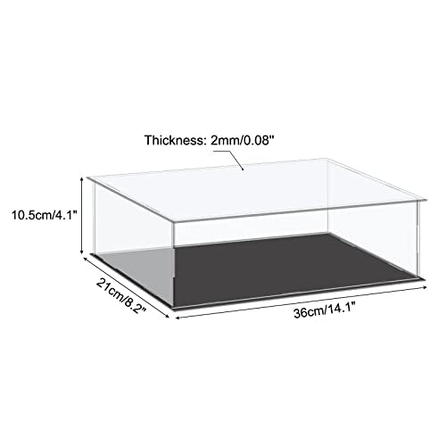 MECCANIXITY Acrylic Display Case Plastic Box Cube Storage Box Clear Small Assemble Dustproof Showcase 14.1x8.2x4.1 Inch for Collectibles Items - size: 14.1x8.2x4.1 Inch