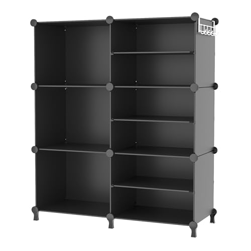 AWTATOS 6 Cube Closet Organizer Storage Shelves, Black - color: Black