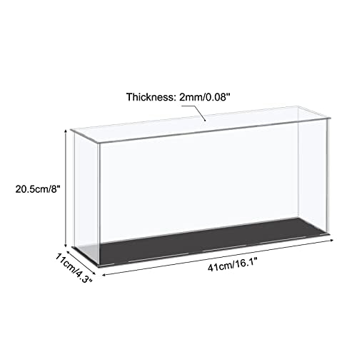 MECCANIXITY Acrylic Display Case Plastic Box Cube Storage Box Clear Small Assemble Dustproof Showcase 16.1x4.3x8 Inch for Collectibles Items - size: 16.1x4.3x8 Inch