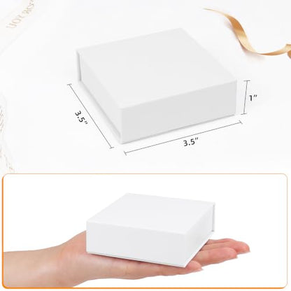 Jewelry Gift Boxes, 10 Pack 3.5x3.5x1.18 inch Small Jewelry Boxes, Small Gift Box for Necklaces Bracelet Earring Ring Gift packaging(White) - color: white1