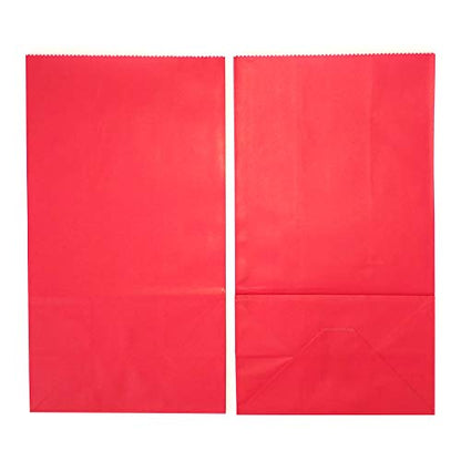 KEYYOOMY Small Red Paper Bags Red Goodie Bags (50 CT, 4.7x2.4x8.7 in) - color: Red, size: 4.7x2.4x8.7 in - Small