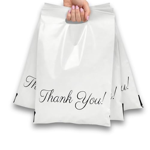 Donyson White Poly Mailers with Handle, 10x13, 100 Pack, Shipping Bags - color: White, size: 10x13 (100 Pack)