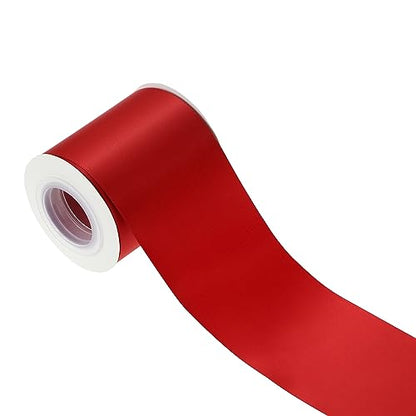 Red Double-Faced Satin Ribbon, 3 Inch x 10 Yards - color: Red