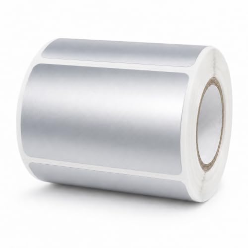 Metallic Silver Thermal Labels 1 × 2 Inch Vinyl Stickers 300 PCS - color: Matte Silver, size: 1 × 2 Inch