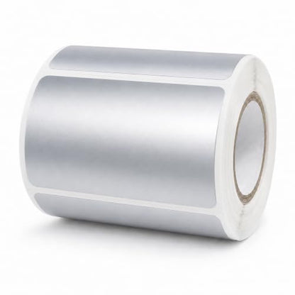 Metallic Silver Thermal Labels 1 × 2 Inch Vinyl Stickers 300 PCS - color: Matte Silver, size: 1 × 2 Inch