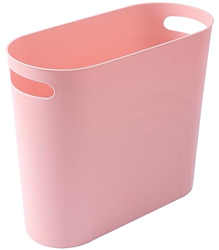 rejomiik Small Bathroom Trash Can, 3.5 Gallon Slim Garbage Can, Pink - color: Rosette Pink, size: 1 pack