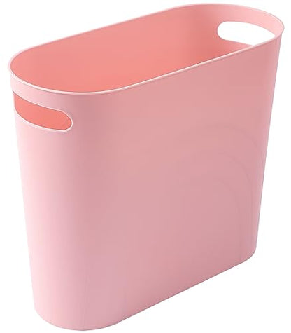 rejomiik Small Bathroom Trash Can, 3.5 Gallon Slim Garbage Can, Pink - color: Rosette Pink, size: 1 pack
