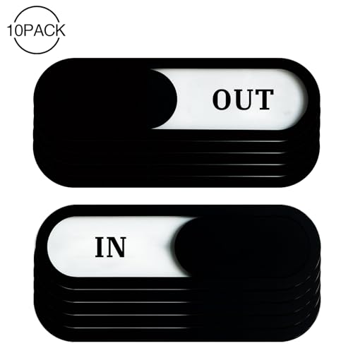In/Out Slider Sign 10Pack, Acrylic, Black 7.4x2.2in - color: In/Out Sign, size: 10 PCS