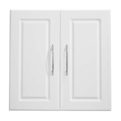VEVOR Laundry Room Wall Cabinet, 2-Tier Wall Mounted Hanging Cabinet with Adjustable Shelf, Cupboard Storage with 2 Doors, for Kitchen, Bathroom, Laundry, 11.8 x 23.6 x 23.6 in (D x W x H), White - size: 24 Inch, style: 2 Doors