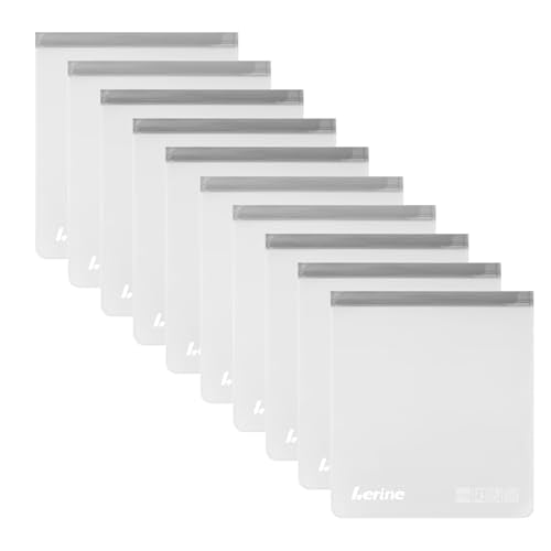 Lerine 10 Pack Reusable 2 Gallon Freezer Bags Dishwasher Safe - color: Gray, size: 10 Pack 2 Gallon Bags