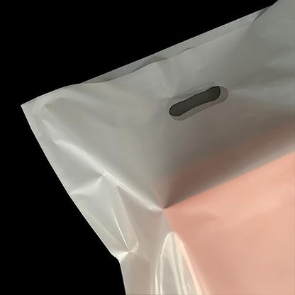 100 Pack 20" x 24"x 2 Mil Thick Large White Plastic Shopping Bags with Die Cut Handles
