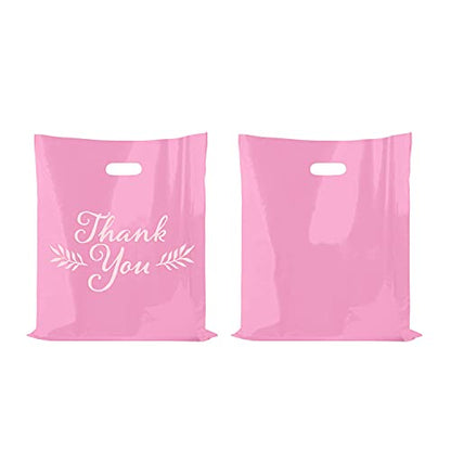 Thank You Bags, Merchandise Bags, Small Business, Pink, Bulk 100PK, 16”x18” - color: Pink, size: 16" x 18"