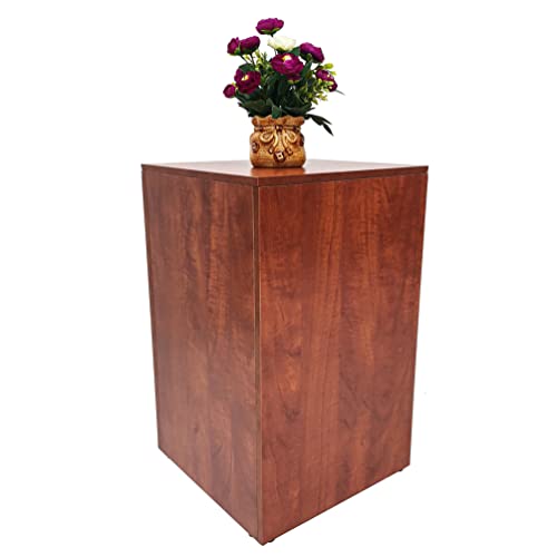 FixtureDisplays® 15 X 15 X 24" Elevate Your Display Pale Walnut Cube Pedestal Riser for Sleek Product Showcasing 15927-PALE Walnut - size: 15" L X 15" W X 24" H