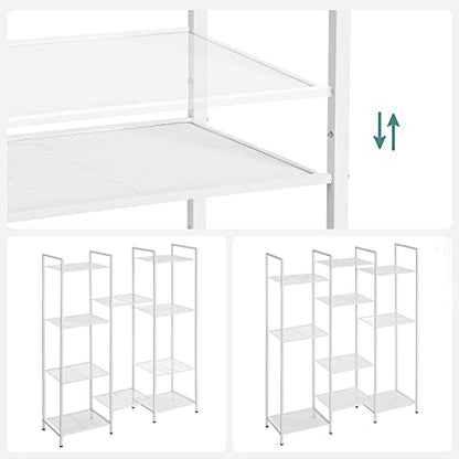 SONGMICS 5-Tier Storage Rack, Bathroom Shelf, Extendable Plant Stand - color: White, size: 5 Tiers