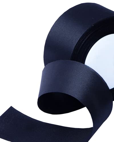 Black Satin Ribbon 1.5 Inch for Gift Wrapping, 50 Yards in Length - color: Black, size: 1.5"