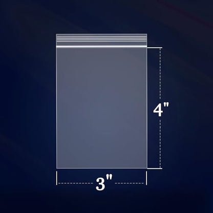 iMailer - 1000 Count - 3" x 4" Small Plastic Bags - Clear Reclosable Zip Bags 2 Mil with Lock Seal Zipper for Coins, Jewelry, Snacks, Treats, Seeds, Party Favors - size: 3" x 4"