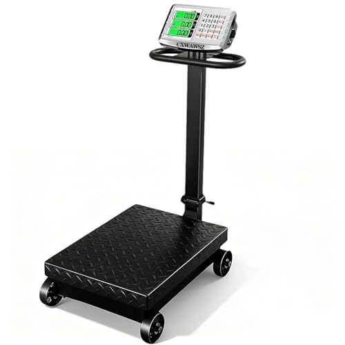 660lb Industrial Platform Scale Foldable with Wheels, LB/KG - color: Black-D