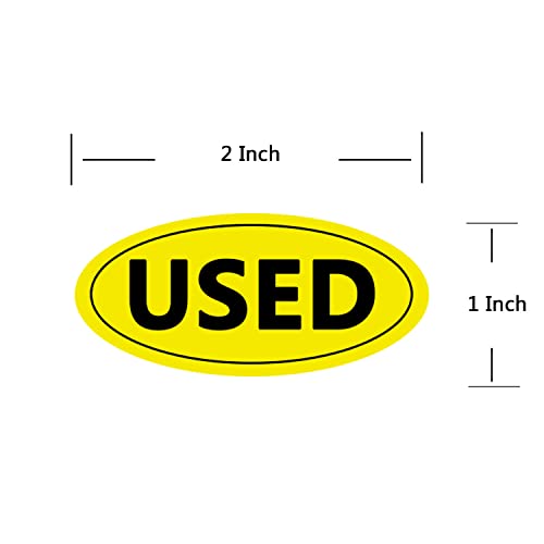500 Pcs Yellow Oval Inventory Labels(Used), 1x2 Inches - style: USED