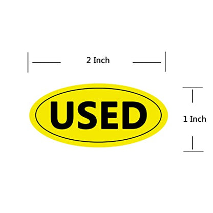 500 Pcs Yellow Oval Inventory Labels(Used), 1x2 Inches - style: USED