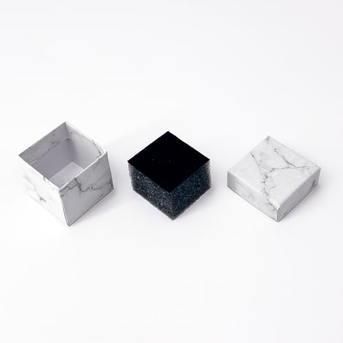 TheDisplayGuys 24-pack Cardboard Gift Boxes w. Velvet Jewelry Insert & Lids - color: Marble White