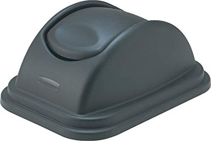 Rubbermaid Commercial Products Swing Top Wastebasket Lid, Compatible with 41QT/10.25G RCP Wastebaskets, Polypropylene, Black, Lid Only