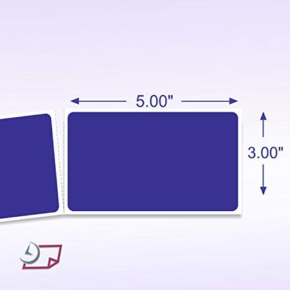 NextDayLabels 500 Rectangle Stickers, Color Coding Labels Roll, (3" x 5") - color: Blue