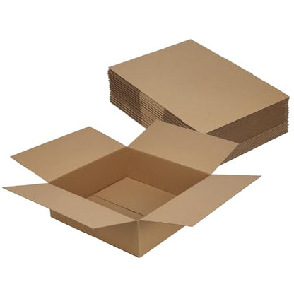 Hoikwo 12x12x4 Large Thin Brown Shipping Boxes Set of 15 - color: Brown, size: 12x12x4-15 Boxes