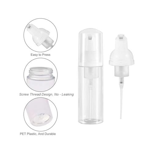 3pcs 2oz Small Size Mousse Plastic Travel Foam Pump Bottle Dispenser - color: Clear+green+pink