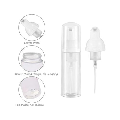 3pcs 2oz Small Size Mousse Plastic Travel Foam Pump Bottle Dispenser - color: Clear+green+pink