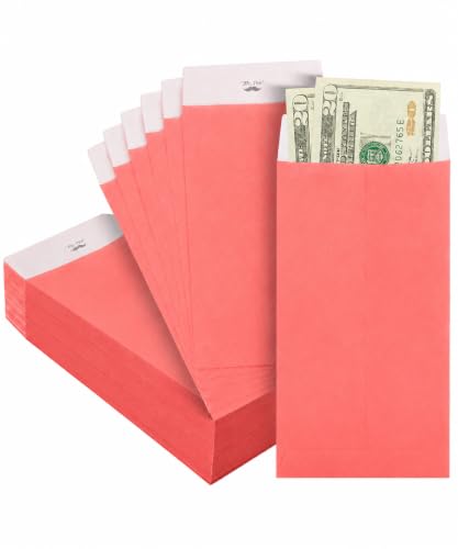 Mr. Pen- Money Envelopes for Cash, 6.5" x 3.5", 100 Pack, Kraft Paper - color: Red Clay, size: 100 Pack