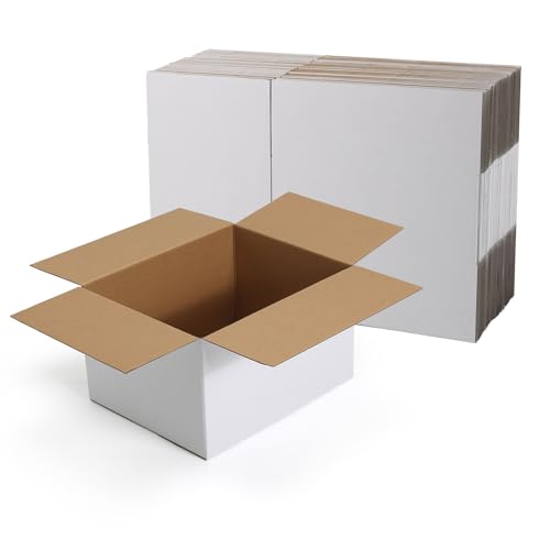 CRUGLA 10x8x6 Shipping Boxes 25 Pack, White Packing Mailing Boxes - size: 10x8x6 Inch 25 Pack