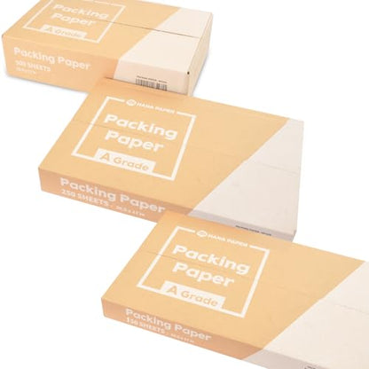 HANA PAPER 30.5" x 17" Large size (500 sheets, 17.6lb) Packing Paper Sheets for Moving, A grade of Newsprint paper for wrapping, storage, shipping. Box packaged. Ideal for wrap dish, glassware. - size: 500 Sheets