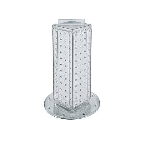 Azar Displays 700220-CLR Pegboard 4-Sided Revolving Counter Display, Clear Translucent Color - color: Clear, style: Pegboard only