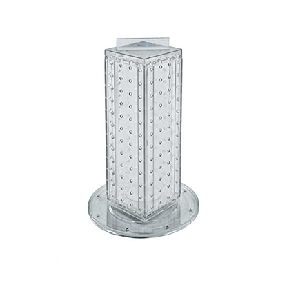 Azar Displays 700220-CLR Pegboard 4-Sided Revolving Counter Display, Clear Translucent Color - color: Clear, style: Pegboard only