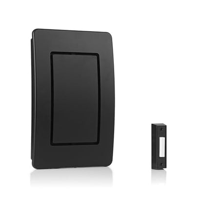 Heath Zenith Wired Mechanical Doorbell Chime Kit, 2-Melody Ding-Dong or Ding, Lighted Push Button, Black Plastic, Hardwired, 85dB, 18000204