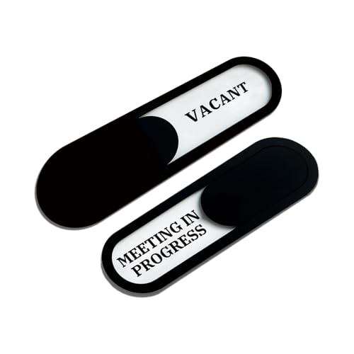 Meeting in Progress/Vacant Slider Sign, Acrylic, Black 7.4x2.2in - color: Vacant / Meeting in Progress, size: 1 PCS