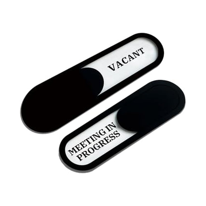 Meeting in Progress/Vacant Slider Sign, Acrylic, Black 7.4x2.2in - color: Vacant / Meeting in Progress, size: 1 PCS