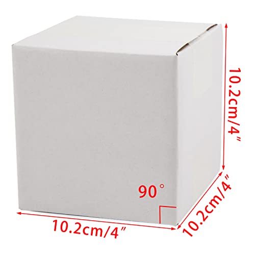 SUNLPH White Shipping Boxes 4x4x4 Inches Small Corrugated Cardboard Boxes, 25 Pack - size: 4 x 4 x 4