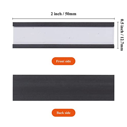 C Channel Magentic Label Holders 0.5x2 Inch with Paper Inserts and Clear Plastic Protectors,Magnetic Data Card Holders File Cabinet Labels,Pack of 50 - size: 0.5"x2"-50pcs
