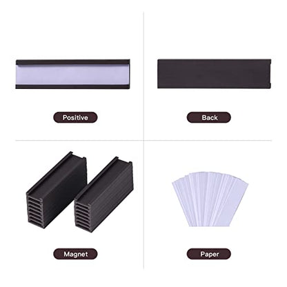 C Channel Magnetic Labels Holders, 30 Pack 0.5''x2'' for Metal Racks - size: 0.5 x 2 Inch