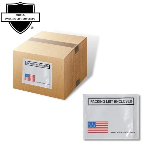 PSBM Bulk 1000 Pack 4 1/2" x 5 1/2" Back Loading Packing List Envelopes, Self-Adhesive USA Panel for E-Commerce Orders - size: 4.5 Inch x 5.5 Inch USA / Back Side Load